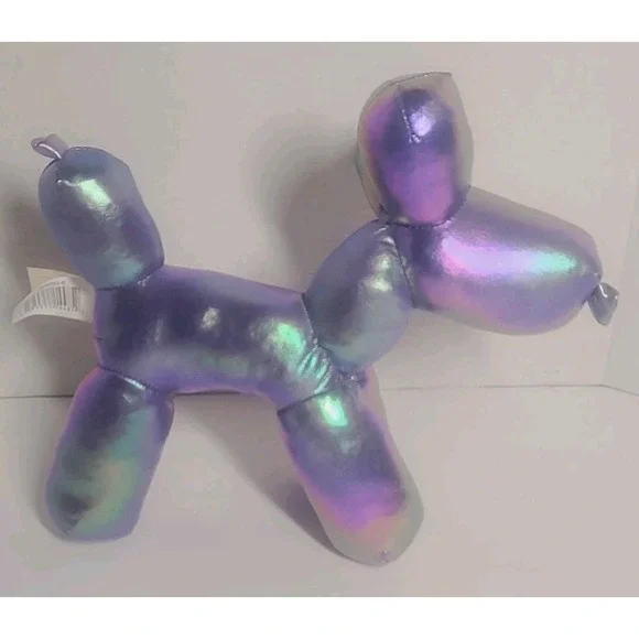 Balloon Dog Puppy Iridescent Metallic Plush 9" Stuffed Animal Plushie - Picture 4 of 5